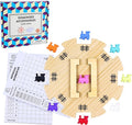 Mexican Train Dominoes Accessories Set with Wooden Hub (Felted Bottom) - Includes 9 Metal Train Markers & 100-Sheet Score Pads - Mexican Train Domino Game Replacement Parts for 2-8 Players Family Game