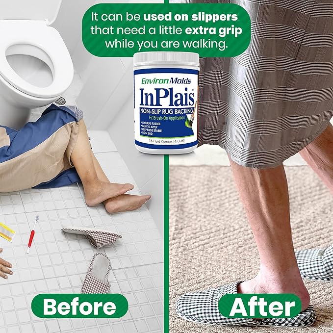 InPlais Non-Slip Area Rug Backing 1-Gallon (3.7854 Liters) Fabric & Floor Safe Latex Layer | Easy, Paint-On Application Liquid | Kitchen, Bathroom, Hallway, Living Room | Dries Quickly