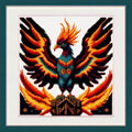 Joyhoor Cross Stitch Kits for Beginners Stamped Cross-Stitch Supplies Needlework preprint Embroidery Kits for Adults DIY Needlepoint Kits Embroidery Patterns 11CT-Colorful Phoenix 17.7x17.7 inch