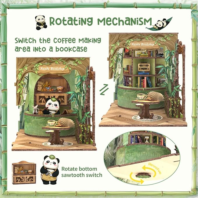 CUTEBEE Book Nook Kit - DIY Miniature House Dollhouse Kit for Adult and Teens, Booknook Bookshelf Decor Alley Model Build with LED Light, Gifts for Family and Friends