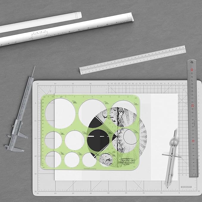 Pacific Arc Template: Large Circle Master, 11 Circles, 1.5" to 3.5" 8.5" x 11"