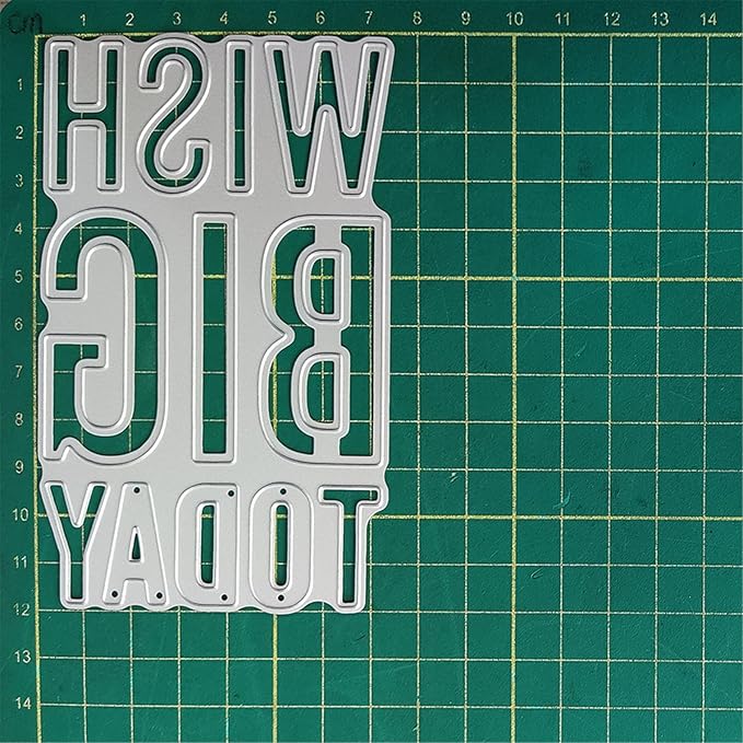 Cutting Dies Metal Stencils Scrapbooking Tools Flowers Lace Frame DIY Embossing Template for Paper Card Making Album Arts Crafts Supplies (Wish Big Today-7.4x12.1cm)