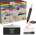Banral 262 Colors Alcohol Markers Set, Dual Tip Alcohol Based Art Marker for Artists Kids Adult Coloring, Permanent Illustration Sketch Pens for Drawing with Case and Holders