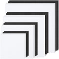 MYFAMIREA 16PCS Cross Stitch Fabric, 4 Sizes Aida Cloth 14 Count White and Black Craft Embroidery Cloth Classic Reserve Cross Stitch for Home DIY Needlework Embroidery Decoration, 5.9 to 11.8inch