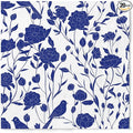 20 Pack Designer Paper Napkins, 3-Ply 6.5x6.5-inches Disposable Decorative Blue and White Porcelain Lunch Cocktail Napkin for Wedding Event/Birthday/Anniversary Party/Baby Shower