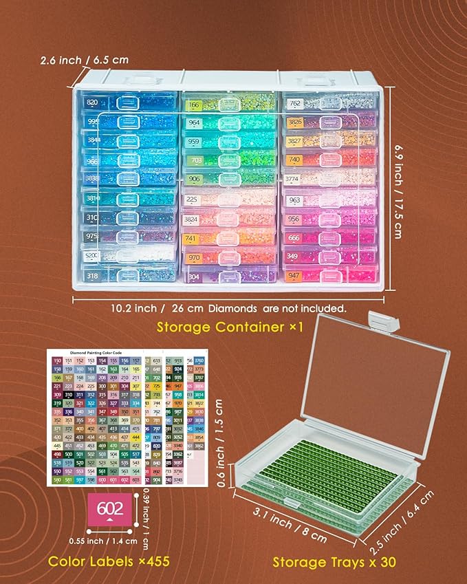 YBUTVY Diamond Art Trays with Lids, 30PCS Diamond Painting Trays with Lids ＆ Diamond Painting Storage, Diamond Painting Accessories for Diamond Art Beads (1 Pack)
