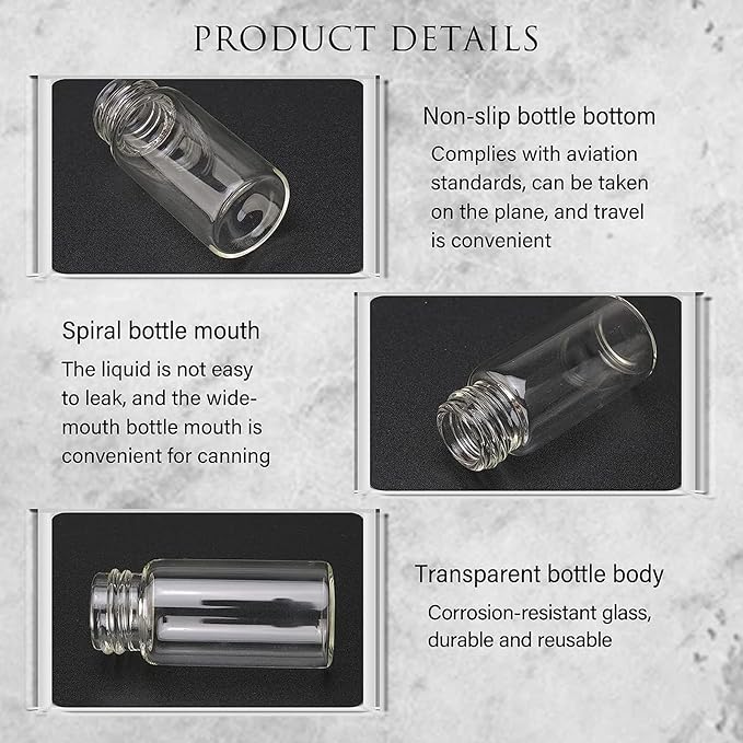 40ml Clear Small Glass Vials 30pcs with Screw Caps(30pcs)