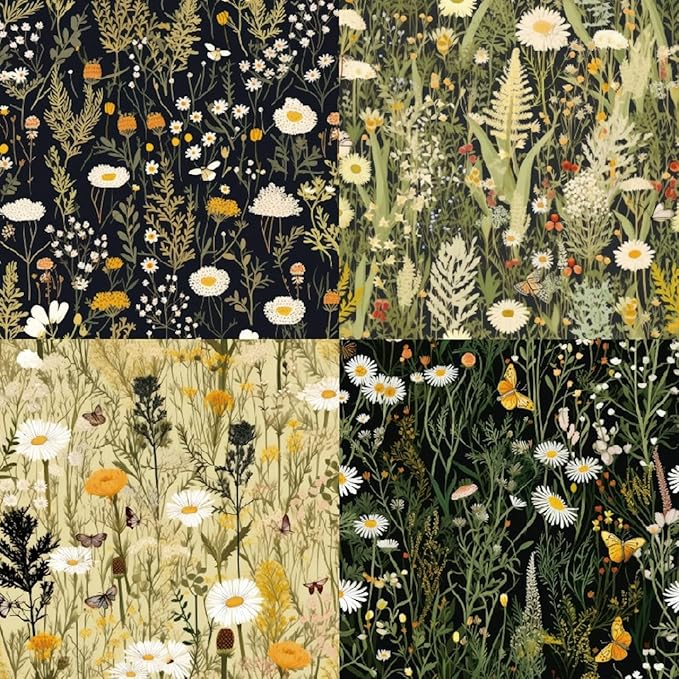6x6 Inch Scrapbook Paper Pad-24 Single-Sided Sheets with 12 Unique Wildflower Designs-Perfect for Crafting, Card Making and DIY Projects