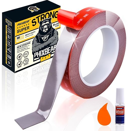1" Width Double Sided Foam Tape, Made of 3M VHB, Waterproof Outdoor Automotive Decor Wall Tape, Heavy Duty Mounting Tape, Super Strong Adhesive Tape, 15Ft Length