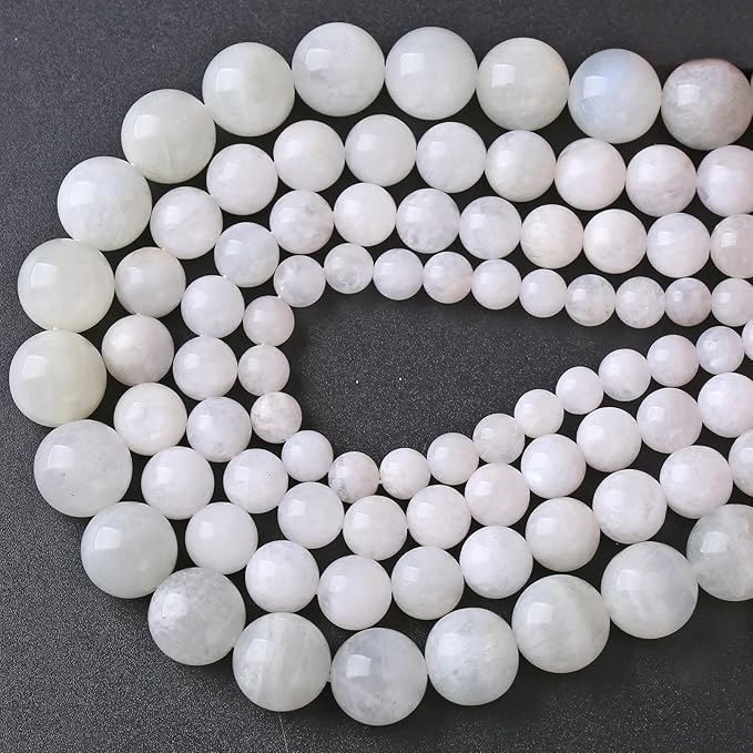 6mm 60pcs Natural Moonstone Stone Beads for Jewelry Making Energy Healing Power Stone Beads DIY Bracelet Necklace Accessories 15"