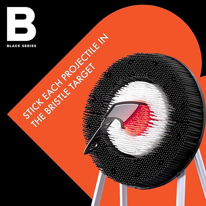 Black Series Axe Throwing Set – Indoor & Outdoor Party Game| Safe Plastic Throwing Axes| Collapsible Target| Backyard Game, Carnival Game, Beach Camping, Tailgating Essential| Fun Sports Activity Gift
