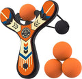 Mighty Fun! - Mischief Maker® Wooden Slingshot - Classic Series - Real Wood Slingshot for Kids, 4 Soft Foam Balls and Storage Bag - Ages 4+ (Orange)