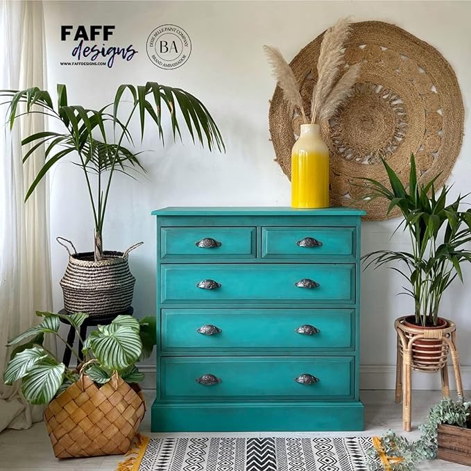 Dixie Belle Paint Company Chalk Finish Furniture Paint - Mermaid Tail (8oz) - Matte Aqua Green Chic Chalk Mineral DIY Furniture Paint