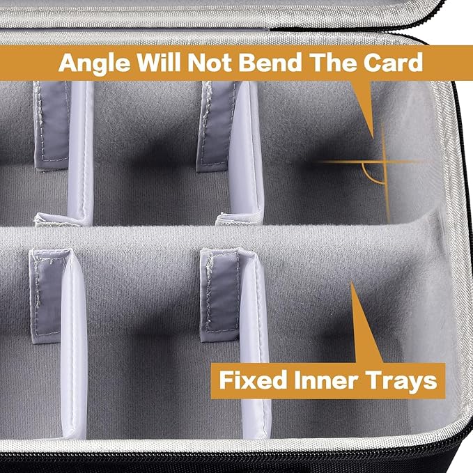 ALLPRIMO Trading Card Case Storage Box for 2700+ Cards. Deck Boxes Travel Organizer Holder Compatible with TCG/for Topps Baseball Sports/for C.A.H/for UNO/for MTG/for Yu-Gi-Oh Games -Grey Inner