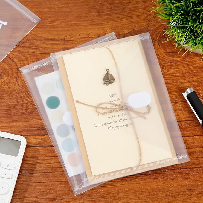 12 Pack Clear Die & Stamp Storage Bag Transparent Plastic Folders for Cutting Dies Stencil Embossing Crafts for DIY Scrapbooking Paper Card Craft Organizer Holder