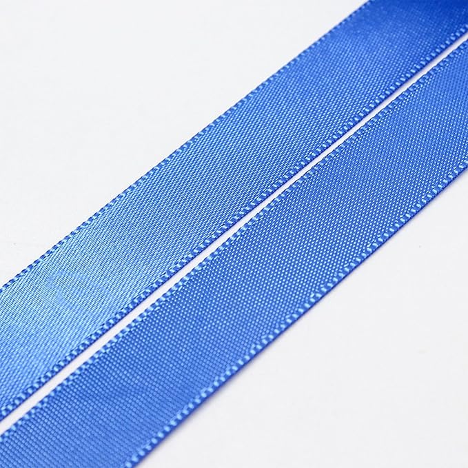 5/8" x 100 Yards Royal Blue Polyester Satin Ribbon Single Faced Bulk Fabric Ribbons for Gift Wrapping, Crafting, Bows Making, Sewing, Wedding, Home Decor