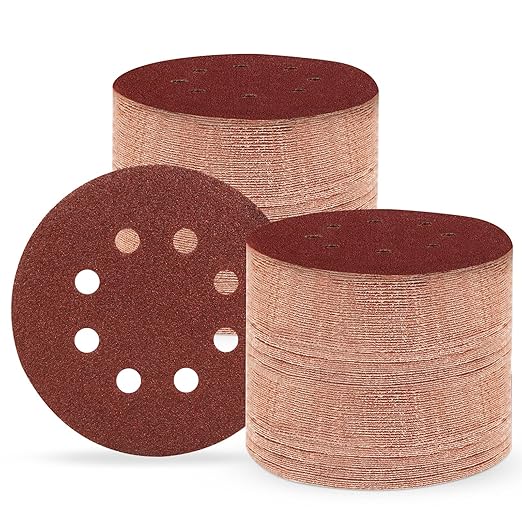5 Inch 8 Hole Sanding Discs, 150 PCS 60 Grit Hook and Loop Sandpaper, Round Aluminum Oxide Sand Paper Discs for Random Orbital Sander