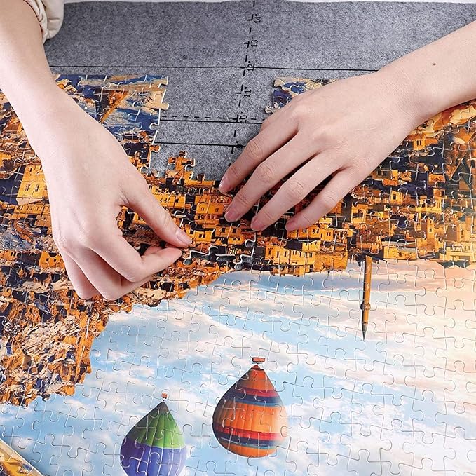 Puzzle Mat Roll Up Puzzles Board for Jigsaw Up to 2000, 1500, 1000, 500 Pieces Large Portable Table Saver Mats Puzzle Keeper Cover with Sorter Trays Storage Bag Kit Holder Organizer Pad for Adult