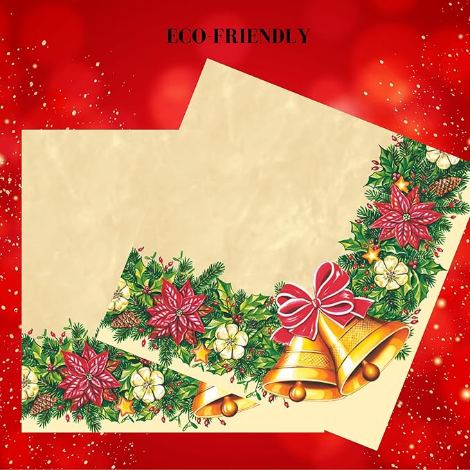 20-ct 13x13 Christmas Paper Decoupage Napkins, 3-Ply Servilletas Tissue Napkin for Dinner and Parties, Disposable Napkins (Bells)