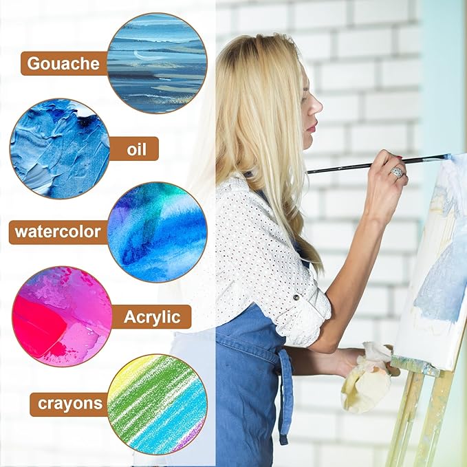 MECCANIXITY Canvas Boards for Painting, 6x8 Cotton Blank Primed Art Canvas Panels Acid-Free for Painting Supplies Oil Acrylic Tempera Watercolor Pouring Paint Artists(White, Pack of 10)