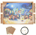 1500 Pieces Rotating Puzzle Board with 4 Drawers,34.25"x25.2" Portable Wooden Jigsaw Puzzle Table with Lazy Susan Spinning Cover for Adults