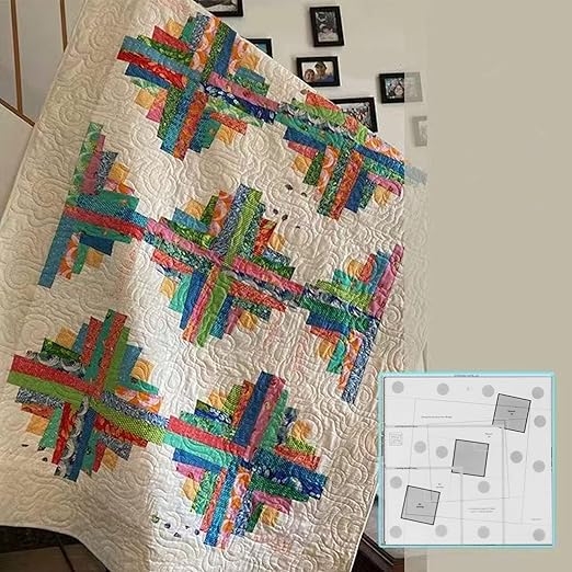 Wonky Log Cabin Trim Tool, 8in Creative Grids Quilting Rulers Transparent Acrylic Quilting Ruler with Grids, Non-Slip Grip Acrylic Quilting, Sewing, Crafting, Patchwork Ruler and Templat