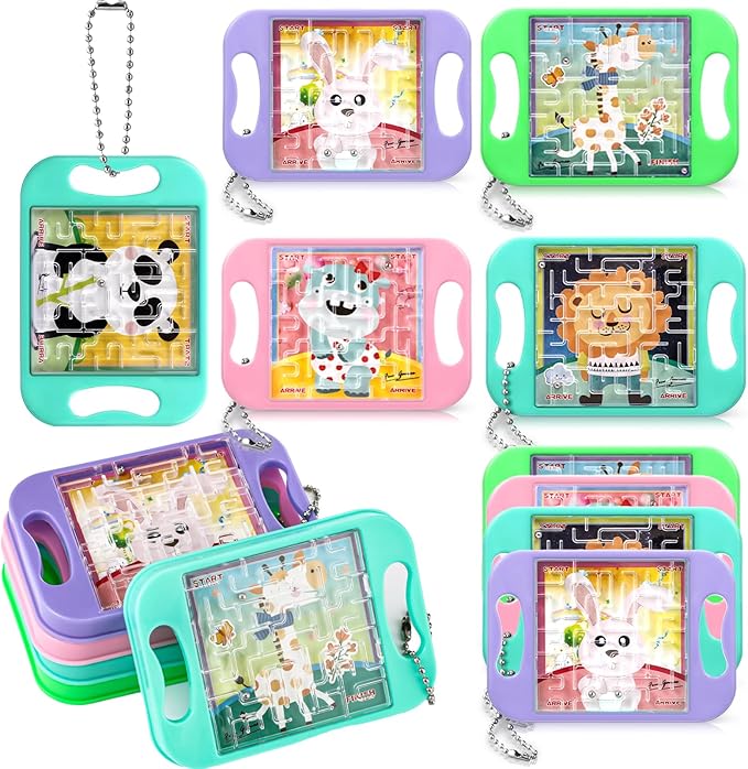 Maze Puzzle Keychain Cubes Bulk Christmas Maze Game Puzzles Keychain Cubes Handheld Brain Teaser Puzzle Party Favors for Kids Students Christmas Stocking Stuffer Gifts