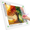 TOHETO A4 Light Board for Diamond Painting, Super Bright Magnetic Light Pad with Side Buttons, Lightbox for Tracing and Drawing, Corded Light Table for Sketching, Animation, Weeding Vinyl (White)
