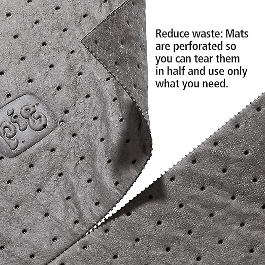 PIG Absorbent Mat Roll for Oil and Other Liquids - 1 Mediumweight Mat Roll - 10" x 25' - Absorbs up to 1.75 Gallons per Roll - PM50572