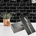 100 Pieces Peel and Stick Backsplash for Kitchen, 3" x 6" PVC Subway Tile Upgraded Nero Marquina with White Grout Backsplash Stick on Tile Elevate Kitchen, Bathroom, Fireplace,RV