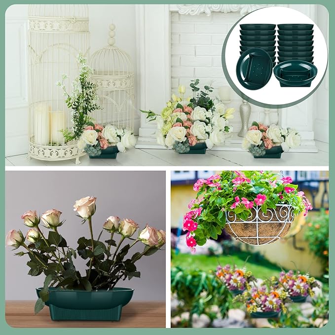 Karenhi 36 Pcs Floral Supplies Green Bowls for Flower Arrangements Large Size 6.3 Inch Floral Foam Bowls for Arrangements Holiday Wedding Fresh Flower Decoration Supplies (Foam Not Include)