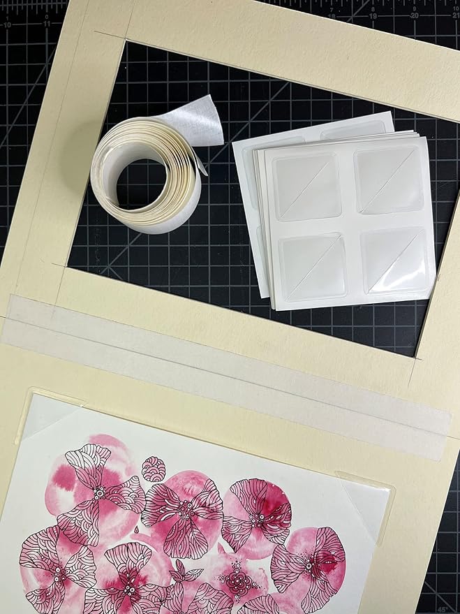 Lineco Acid-Free Archival Polypropylene Mounting Corners, Self Adhesive and Pressure Sensitive, 1.25", for Artwork Pictures and Documents (Qty: 256) Pack of 2