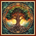 Foxhool Beginners Cross Stitch Kits Stamped Full Range of Embroidery Kits for Adults DIY Cross Stitches kit Embroidery Patterns for Needlepoint kit-Magic Tree 18x18 inch