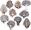 Royal Kraft Wooden Stamps for Block Printing on Saree Border, Textile, Clay, Pottery, Tattoo (Set of 10) MXtag0007