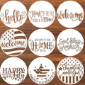 Patriotic Welcome Stencils 4th of July Stencil Independence Day Stencils for Painting on Wood Door Hanger Porch Sign Decor
