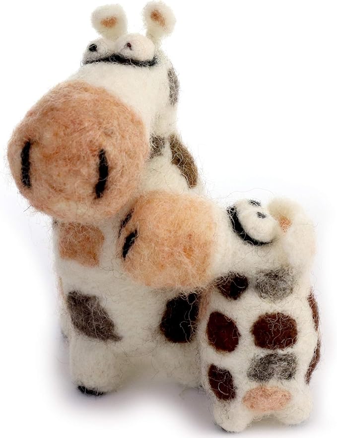 Woolbuddy Needle Felting Kit for Beginners & Adults – Giraffe DIY Felt Animal Starter Kit with Natural Wool Roving, Felting Needles & Step-by-Step Instructions