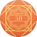 SLOWPLAY Nash Ceramic Poker Chips in Bulk, Casino Grade Ceramic 10-Gram Poker Chip for Texas Hold'em, 39mm Professional Chips Pack of 50 with Denomination of 50