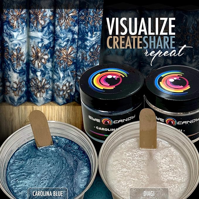 Eye Candy Pigments Premium White Mica Powder - Daigi (25gr) - for Epoxy, Resin, Soap, Paint, Woodworking, Acrylic Pouring, Bath Bombs, Fishing Lures - DIY Arts and Crafts Additive