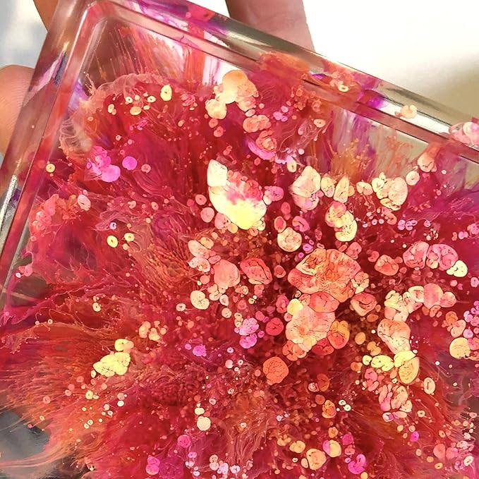 Pixiss Red Alcohol Ink Set - 5 Shades of Highly Saturated Alcohol Ink for Epoxy Resin Supplies, Yupo Paper, Tumblers, Coasters - Resin Colorant for Epoxy Resin and Resin Art Supplies
