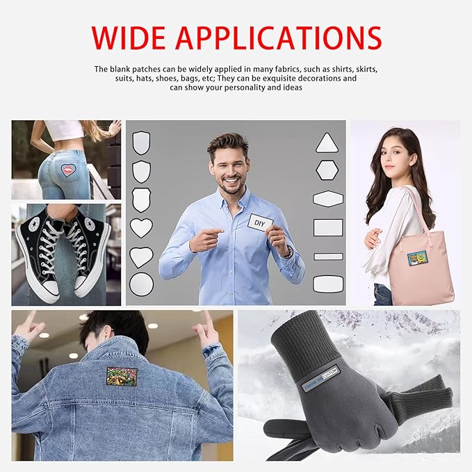 GUX 60 Pieces 4 Colors Round Patch Iron-on Sublimation Blanks Patches Fabric Patch Blanks Repair Blank Patches for DIY Hats Shirts Shoes Jeans Bags Supplies (4Colors Round Mixed / 60PCs)