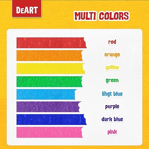 8X Colored Masking Tape, 33 Ft x 1 inch Colored Painters Tape for Arts & Crafts Labeling or Coding, Education Supplies & Craft Supplies Color Tape Rolls, Colorful Masking Craft Tape, Drafting Tape