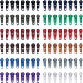 DOITEM 96Pcs Zipper Repair Kit Zipper Replacement 3# Zipper Pull Rescue Kit for Clothing Jackets Purses Luggage (12 Colors)