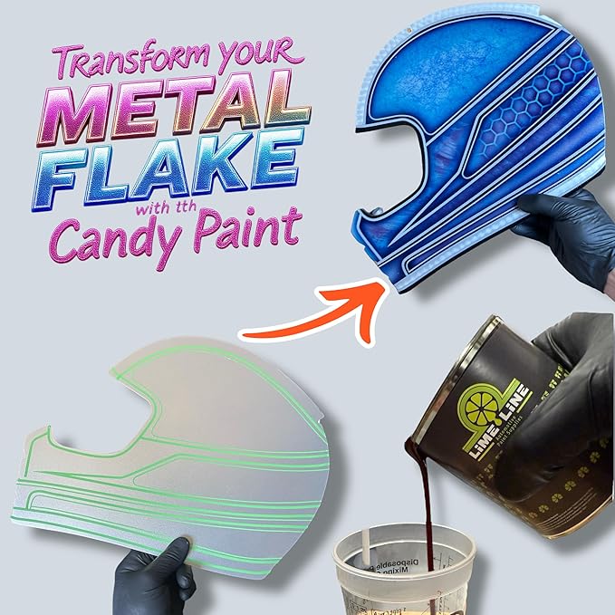 LiME LiNE Sprayable Metal Flake Paint Additive: Solvent Resistant Glitter for Automotive Custom Painting (Green)