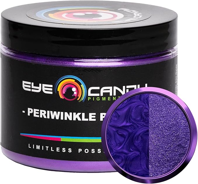 Eye Candy Pigments Premium Purple Mica Powder - Periwinkle Purple (50gr) - for Epoxy, Resin, Soap, Paint, Woodworking, Acrylic Pouring, Bath Bombs, Fishing Lures - DIY Arts and Crafts Additive