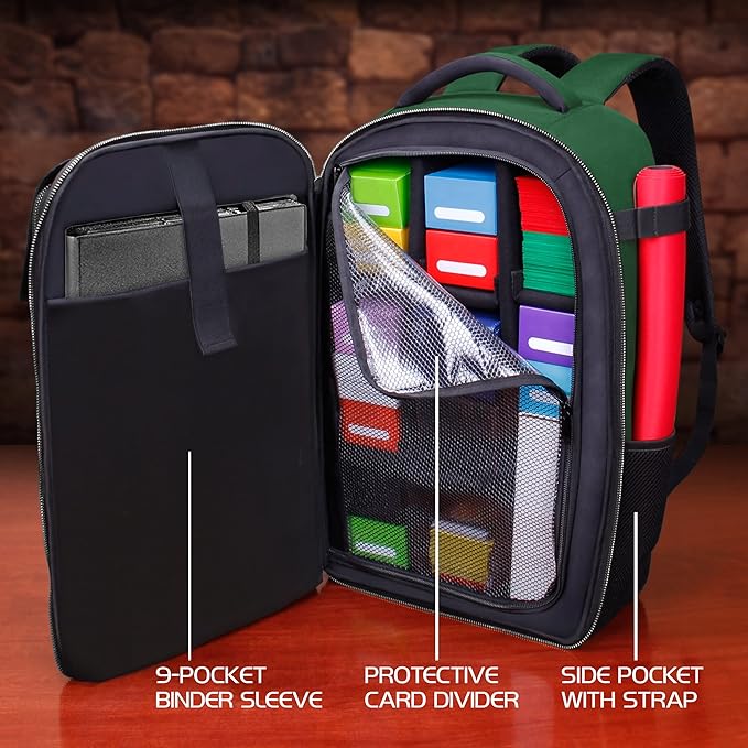 ENHANCE MTG Backpack TCG Card Storage - TCG Backpack for Deck Boxes, Sleeved Cards, Playmats, MTG Accessories