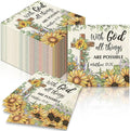 60 Pcs Sunflower Christian Cocktail Paper Napkins 6.5 x 6.5 Inches Disposable Paper Napkins Dessert Beverage Tissue for Decoupage Luncheon Tissue for Theme Party Wedding Birthday Party