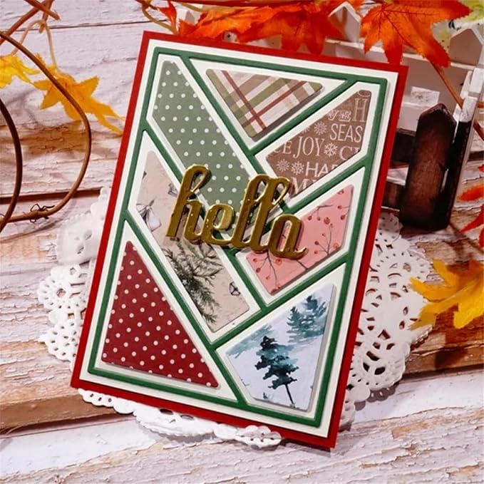 Mvchifay Cutting Dies for Card Making Metal Die-Cuts Scrapbooking Tool Hollow Frame DIY Craft Punch Template Embossing for Paper Album Decor (Rectangle Grid-14x10cm)