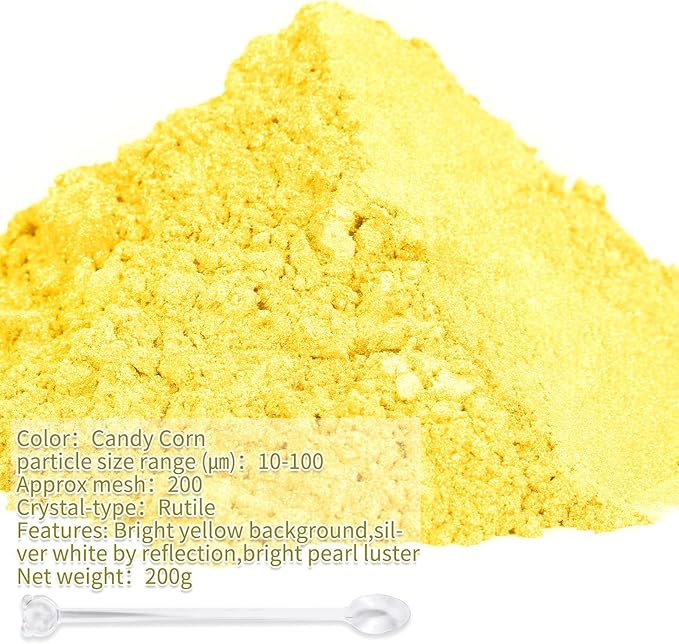 Mica Powder,7.05OZ（200g）,Candy Corn Mica Powder Pigment for Epoxy Resin，Lip Gloss，Car Paint，Dye，Soap Making，Nail Polish,Epoxy Resin,Candle Making,Bath Bombs