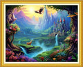 Funchey Stamped Cross Stitch Kits, DIY Cross Stitch Pattern for Adults Beginners Needlepoint Kits Embroidery Kit Arts and Crafts 11CT-A Fairyland on Earth 16x20 inch