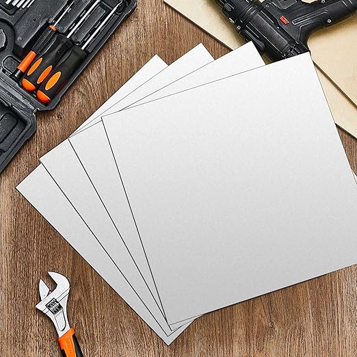 Hicarer 2 Pcs Mild Steel Sheet Cold Rolled 18 Gauge Metal Plate Weldable Metal Sheets for Professional Industrial DIY Use, Clean Surface Easy to Weld (6'' X 6'')